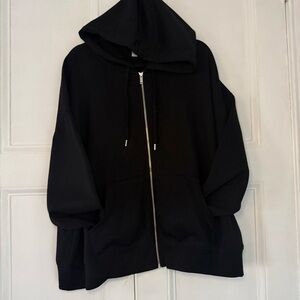 Old Navy Oversized Black Full Zip Hoodie - Ultra Soft Fleece - Women’s XXL